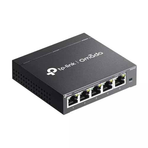 TP-Link Omada Switch Ethernet 5 Ports RJ45 Métal Gigabit (10/100/1000), Switch RJ45 Manageable, positionnement Bureau ou Mur, répartiteur Ethernet, Plug and Play, Silencieux sans Ventilateur, ES205G
