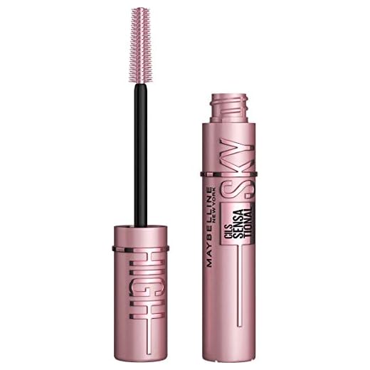 MAYBELLINE New York Lash Sensational Sky High Mascara, Volumising & Lengthening Mascara, Washable Flake-Free Formula Infused with Bamboo Extract & Fibres, 7 ml, Shade: 01, Black