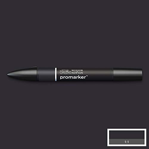 Image of Winsor & Newton Promarker, Alcohol Based Markers, Black (XB), Double Tipped Drawing Marker for Artists, Graphic Designers, Illustrators - Chisel & Fine Twin Tip, Streak Free Coverage