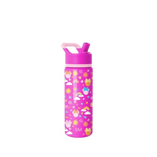 Simple Modern Kids Summit Water Bottle with Straw Lid | Disney Mickey Mouse 18oz Stainless Steel Cup Insulated Tumbler for Boys, Girls, School | Minnie Doodle - 5