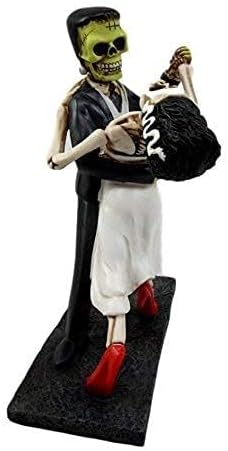 Vista 5 de Ebros Gift Día de los Muertos Boda Foxtrot Dance Esqueleto Frankenstein Cráneo Novia y Novio Figura Pareja Sr. y Sra. Frankie Osario Macabra