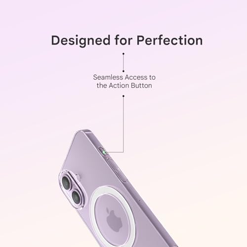 Image of Prolet Anti- Yellow Crystal Clear Hard Case Cover Compatible with iPhone 17 with Magnetic Mag-Safe Wireless Charging Support, Shockproof Hard Back Cover (Transparent)