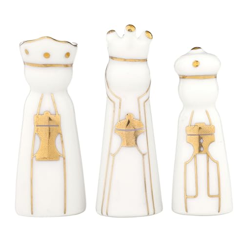 Santa Barbara Design Studio Christmas Figurines - Ceramic Holiday Figures in Keepsake Display Box, Set of 3, 3-Kings - Small