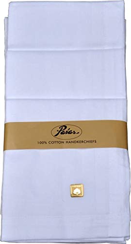 Malmal Premium Cotton Pure White Handkerchief For Men, Casual Style, X-Large