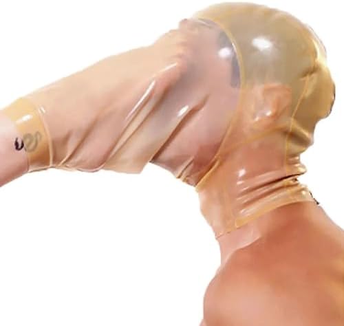 Latex Hood with Spoof Feet Sleeve Rubber Mask Fetish BDSM Catsuit Party Cosplay image 5