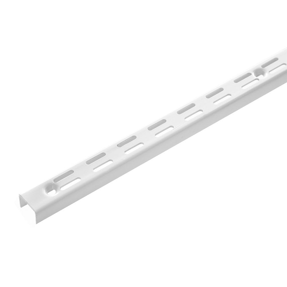 White Twin Slot Upright (1600mm) - Adjustable Steel Shelving System for Versatile Storage Solutions in Home or Commercial Use - 1 x Upright