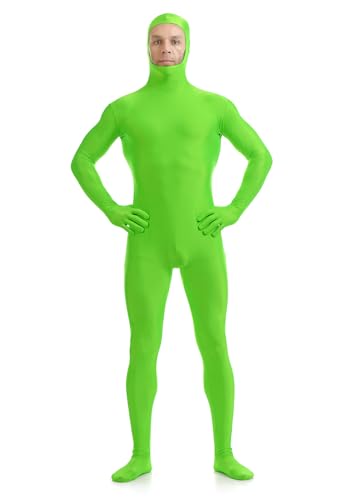 Image of ATHX Men's and Women's Spandex Open Face Bodysuit Costume Adult Stretchy Halloween Cosplay Body Suit Zentai Suit Outfits