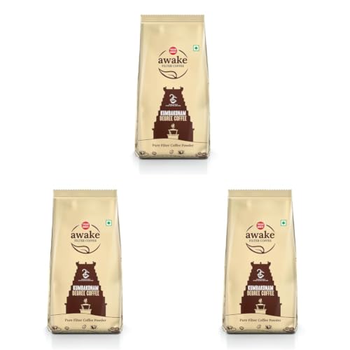 Image of FRESH & HONEST Awake Kumbakonam Degree Coffee | Pure Ground Coffee| South Indian Filter Coffee | 250g Pack (Pack of 3)