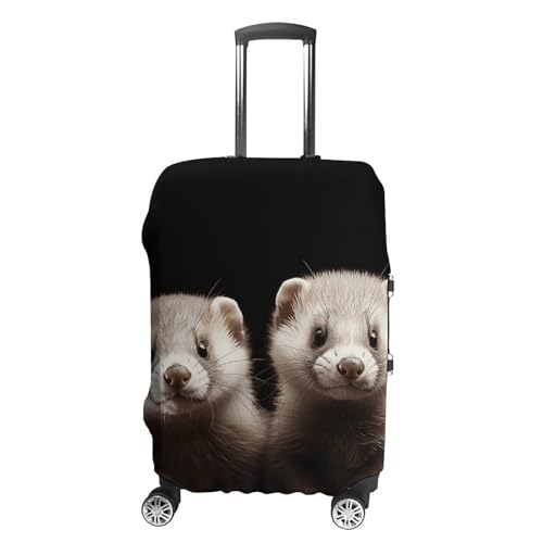 Travel Luggage Cover Suitcase Protector Ferrets Elastic Washable Stretch Suitcase Protector Anti-Scratch Travel Suitcase Cover Fit 18-32 Inch Luggage
