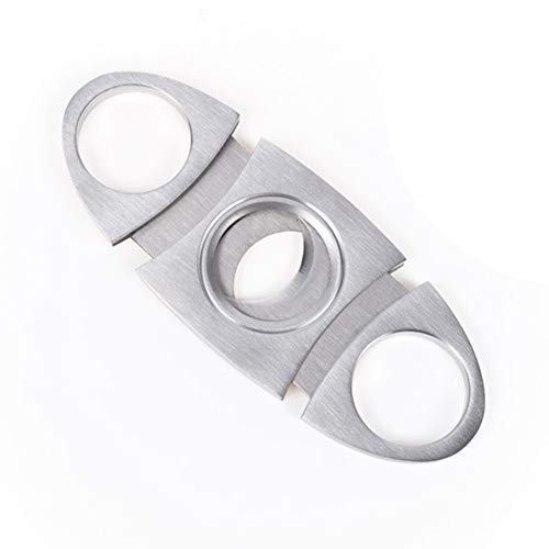 GYCS Double Lame Coupe-Cigare en Acier Inoxydable Portable Mini Coupe-Cigare Guillotine avec boîte élégante Ciseaux à cigares Cover