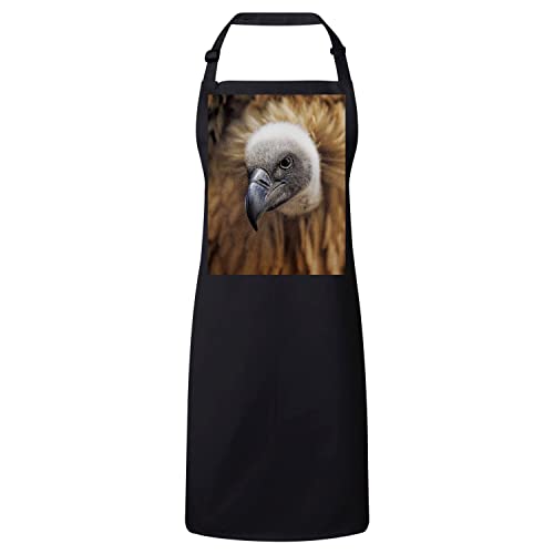 Tablier cuisine noir vautour fauve griffon oiseau vie sauvage textile