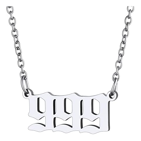 GOLDCHIC JEWELRY Women's 999 Angel Number Necklaces Stainless Steel, Angel Numbers Pendant Choker Chain Gifts For Mother Cover