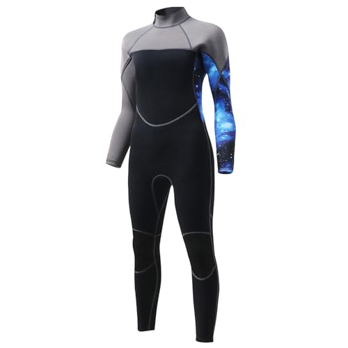 AICARSHI 3mm Full Body Wetsuit for Men - Neoprene Wet Suits Back Zip Diving Suit Long Sleeve Dive Skin in Cold Water for Scuba Surfing Snorkeling Swimming, Medium