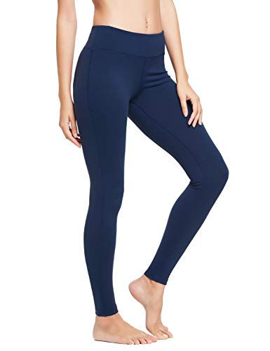 BALEAF Women's Ankle Legging Athletic Yoga Hiking Workout Running Pants Inner Pocket Non See-Through Estate Blue Size S - Thumbnail 2