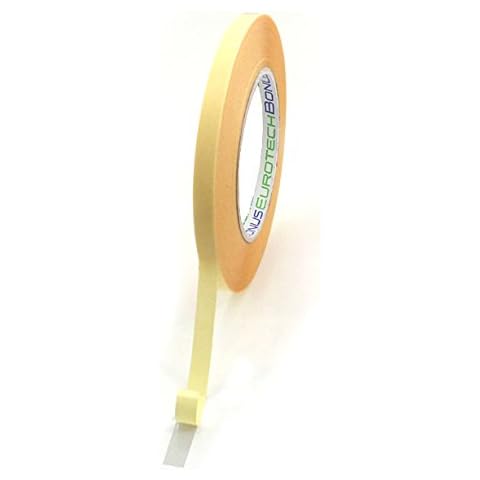 BONUS Eurotech 2BL11.00.0009/050A# 0 Double Sided Self Adhesive Tape, Synthetic Rubber Adhesive On Both Sides, Width 9 mm, Length 50 m, Total Thickness 0.09 mm, Yellow Cover