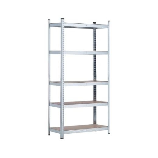 7H SEVEN HOUSE, Estantería Metálica Galvanizada Modular con 5 Baldas Ajustables, Gris, 180x90x40cm