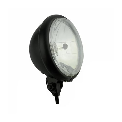 KUNYOS Faros De Motocicleta Para Bobber Para Chopper Faro Delantero Retro De 5,75' Para Motocicleta Con Bombilla H4 Luz Alta Y Baja Clásico(Black)