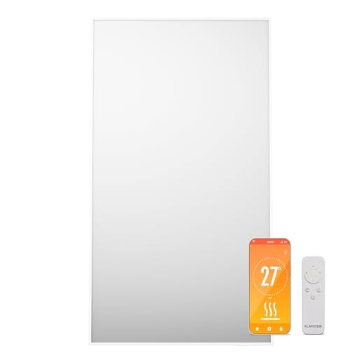 KLARSTEIN Stufa Elettrica Infrarossi Basso Consumo, Pannello Radiante Infrarossi 480W, Telecomando e Timer, WiFi App, Pannelli a Infrarossi Riscaldamento, Pannello Infrarossi per Riscaldamento No CO2