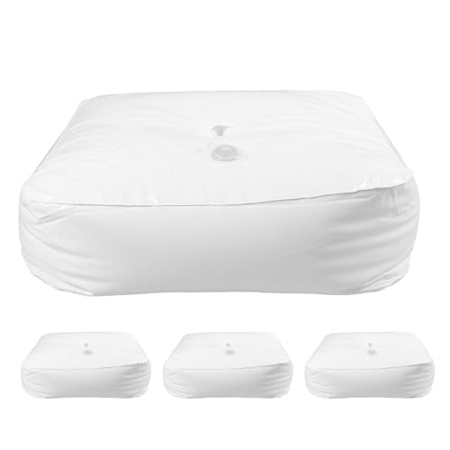 OUNONA 4 soportes para de globos: bases cuadradas con peso relleno de agua, bolsas plegables para columnas de globos, ideales para fiestas, bodas y decoración al aire libre.
