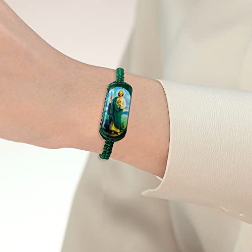 San Judas Bracelet,Green Adjustable St Jude Bracelet For Men Women,Mexican Bracelets Pulsera De San Judas Tadeo,Saint Jude Chain Medalla De San Judas Tadeo Regalos Cristianos Para Hombre y Mujer4