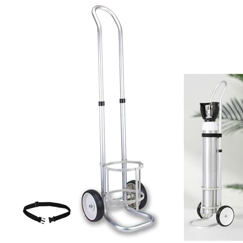 Chariot mobile bouteilles oxygène avec sangle réglable et roues hôpital - 2