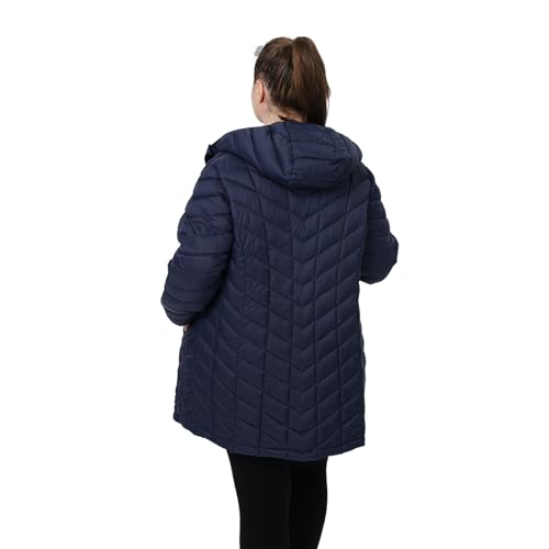 Plus Size Packable Puffer Jacket,Women's 1X-6X Water-Resistant Lightweight Hooded Winter Coat (Exclusively for Plus Size)3