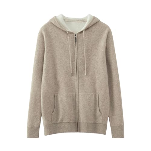 Men's Zipper Hooded Cardigan 100 Percent Merino Wool Knitwear Thick Soft Warm Sweater Winter Casual Tops