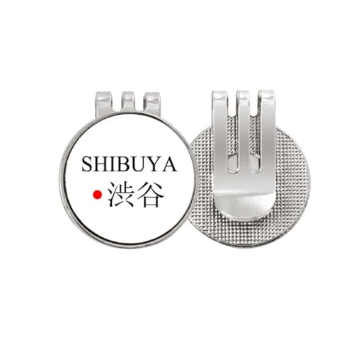 Marcador de golf Shibuya Japaness rojo con clip magnético esmaltado para gorra