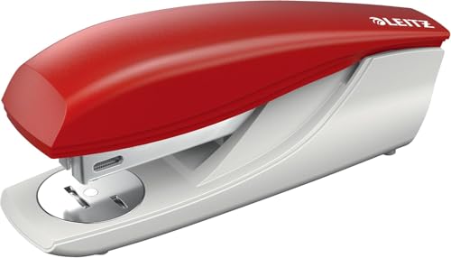 Leitz Büroheftgerät, Für 30 Blatt, Ergonomisches Design, Inkl. Heftklammern, Rot, NeXXt-Serie, 55000025