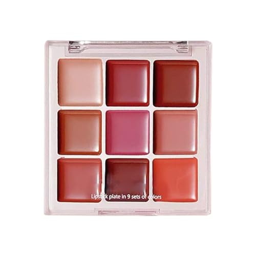 Ahuuen Paleta de Labios,Juego de 9 Brillos Labiales - Impermeable Mate Hidratante No Pegajoso Para Uso Diario y Eventos Adolescentes