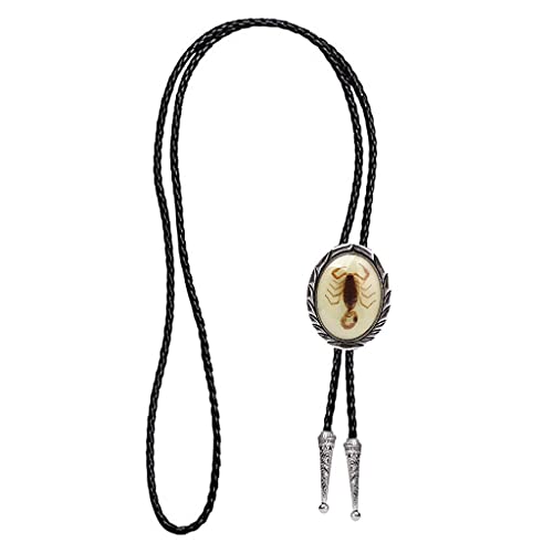 Huabola Calyn Bolo Tie For Men- Unique Luminous Stone Native American White 3D Scorpion Animal Bolo Ties Handmade #TOP5
