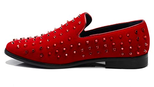 Image of SPK26 Men's Vintage Velvet Rhinestone Designer Dress Loafers Slip On Shoes Classic Tuxedo Dress Shoes