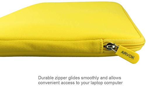 Image of ARVOK Laptop Sleeve Ultra-Thin Case Water-Resistant Notebook Computer Pocket Tablet Briefcase Carrying Bag /Pouch Skin Cover for HP /Dell /Lenovo /Asus /Acer,Yellow,15inch
