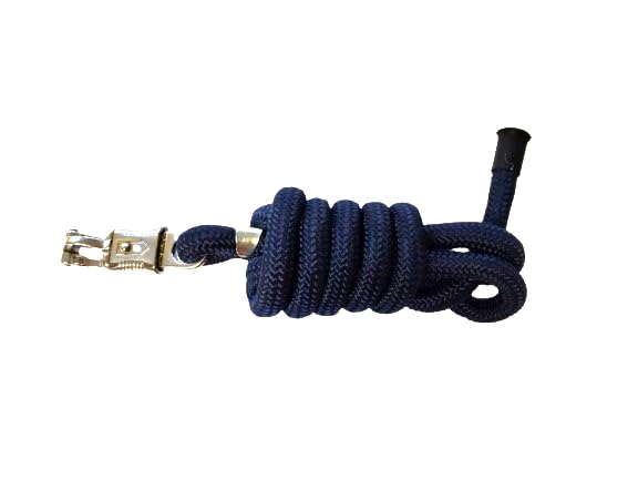 Cwell Equine Premiere Premium 2 meter panic hook Navy lead rope (NAVY)