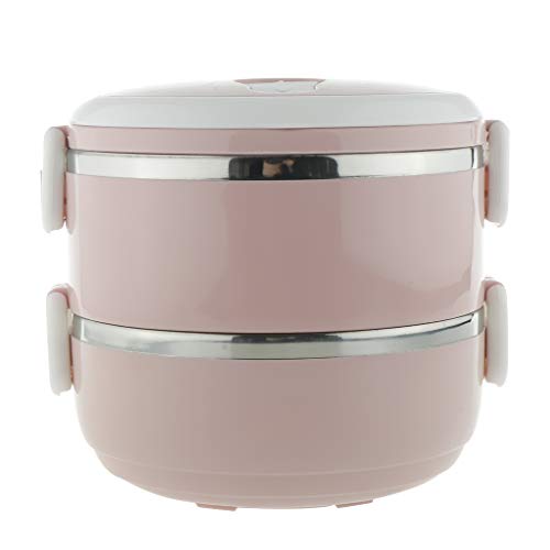 predolo à Lunch Isotherme Portable à Lunch Tiffin en Acier Inoxydable étanche, Rose