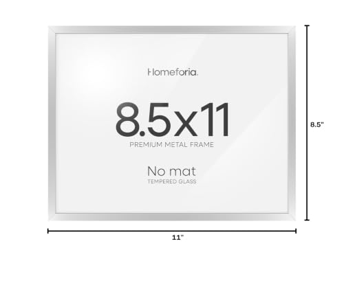 Image of Homeforia 8.5x11 Diploma Frame Silver, High End Metal 8.5 x 11 Certificate Frames, 11x8.5 Document Frame for Wall or Tabletop, 8.5by11 Letter Size Graduation Frames, Tempered Glass, Wall Kit, Set of 3