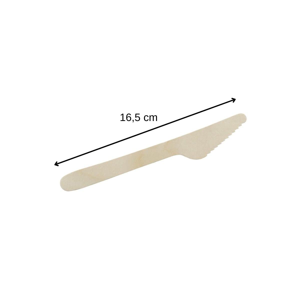 Fackelmann 31027 - Set di 30 coltelli monouso in legno FSC, coltelli monouso biodegradabili, legno certificato FSC, 16,5 x 2,5 cm