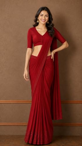 Image of Studio Shringaar Women's Cotton Stretchable (Smocked) Readymade Saree Blouse with Underarm Sweat Pads (Pack of 14 Pads)