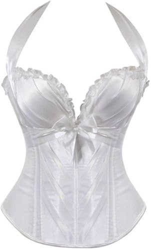 Image of Women's Lace up Gothic Jacquard Shoulder Straps Tank Overbust Shaper Corset Bustiers Top