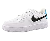 nike force 1 mujer Amortiguación Nike Force 1 LV8 1 (PS), Zapatillas de bsquetbol, White Black Blue Fury, 27.5 EU