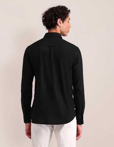 Image of U.S. Polo ASSN. Solid Tailored Fit Shirt for Men - 100% Cotton, Breathable & Comfortable, Full Sleeves Casual Shirt for Men