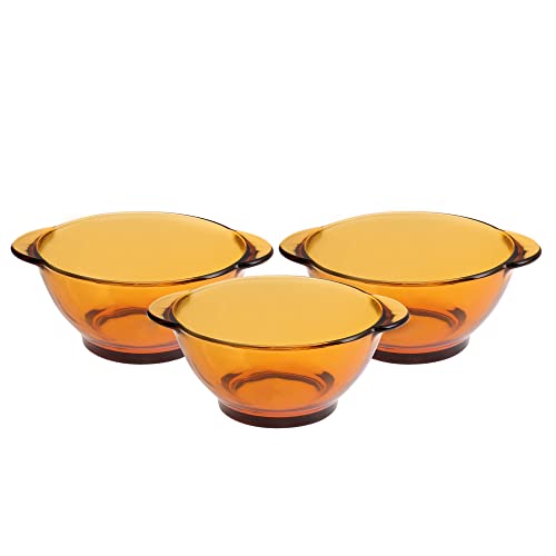 Image of Duralex LYS Amber Bowl with Handles 510 ML 3 Pcs (2005DF /3), Medium