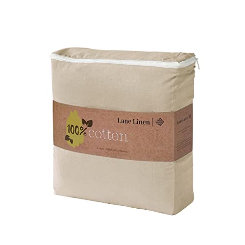 Lane Linen Queen Size Blanket For Bed – 100% Cotton 320Gsm Lightweight Cozy 3-Layer Full Cooling Summer Percale Weave - Durable Breathable Self Softening 88”X90” Linen #TOP5