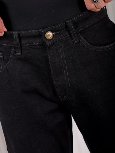 Image of The Indian Garage Co Men Vintage Straight Fit Solid Mid-Rise Jeans