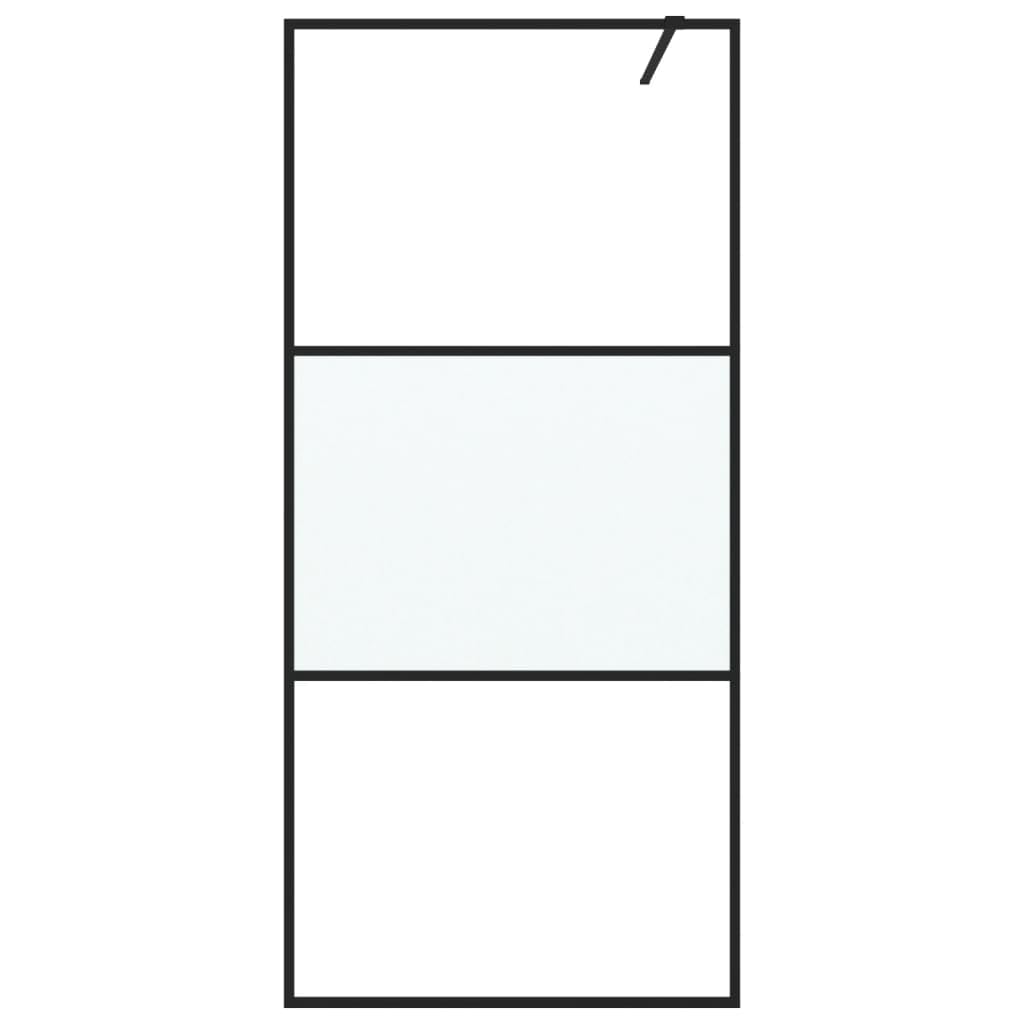 Mampara de ducha de cristal templado semimate, 90 x 195 cm, 5 mm, perfil de aluminio, 3 paneles, protección contra salpicaduras para esquina y nicho