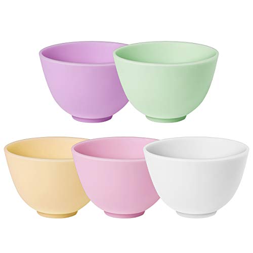 5 Pcs 10.5X7CM Home Use Odorless Anti-drop Silicone Bowl Facial Mask Mixing Bowl