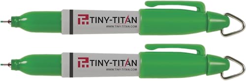 ミニマーカー 極細 油性インク メタルチップ キーチェーンクリップ ゴルフボールマーカー クリップオンナースバッジ グリーンインク 極細ペン 2本