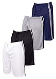 Reset Men's Athletic Shorts with Pockets Dri-Fit Color Block Mesh Gym Shorts - 4 Pack...