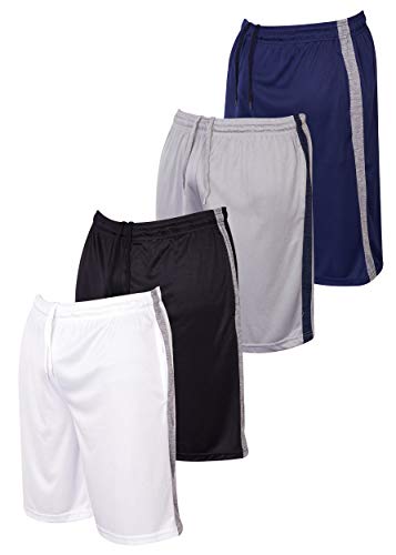 Reset Men's Athletic Workout Shorts with Pockets Color Block Mesh
