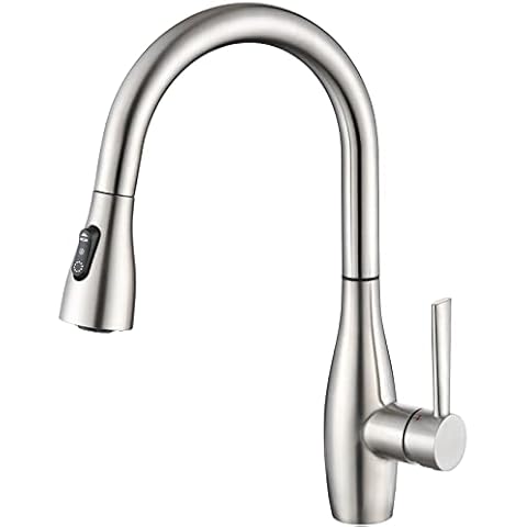 Grifo Cocina Extraíble de Acero Inoxidable con 2 Modos de Rociado y Mango Inteligente de 90° Cover